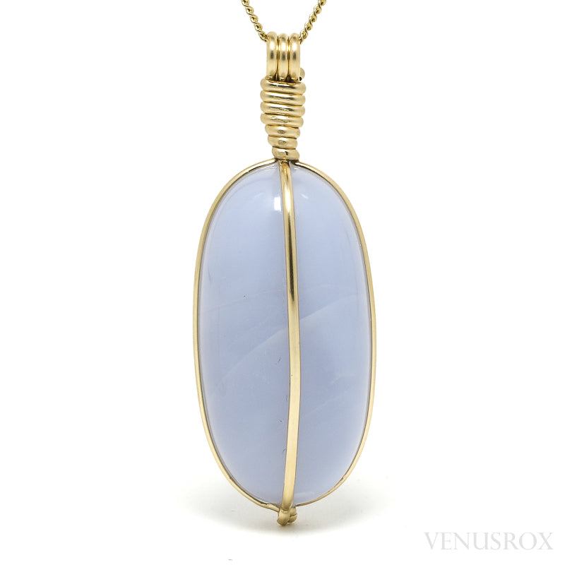 Blue Chalcedony Polished Crystal Pendant from West Anatolia, Turkey | Venusrox