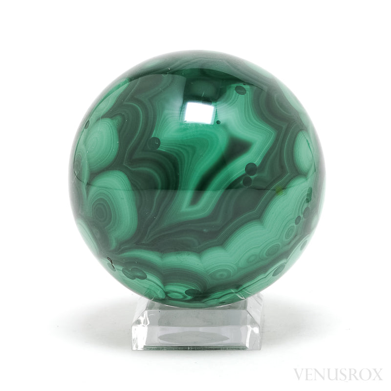 Malachite Polished/Natural Sphere from the Democratic Republic of Congo | Venusrox