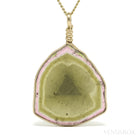 Pink & Green Tourmaline Polished Slice Pendant from Brazil | Venusrox
