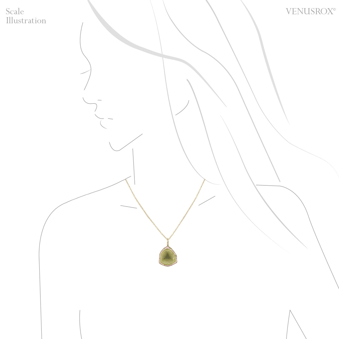 Pink & Green Tourmaline Polished Slice Pendant from Brazil | Venusrox