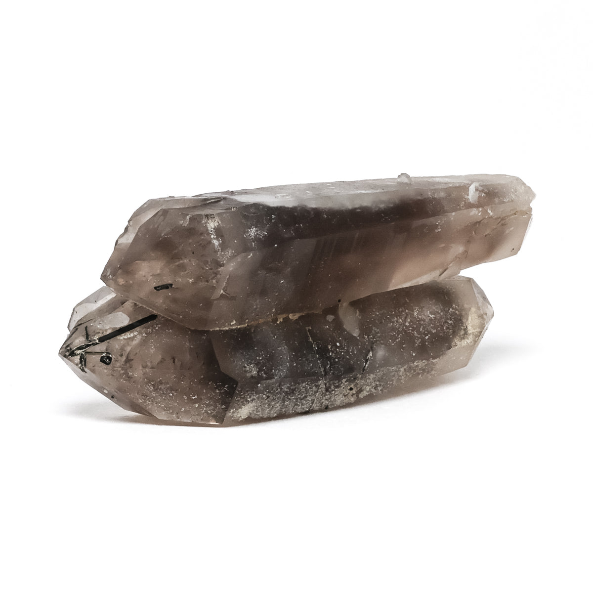 Smoky Quartz with Aegirine Natural Double Terminated Twin Point from Mount Malosa, Zomba District, Malawi | Venusrox