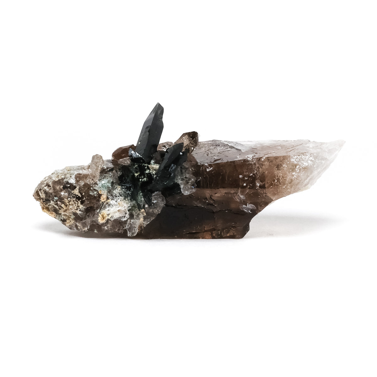 Smoky Quartz with Aegirine & Feldspar Natural Cluster from Mount Malosa, Zomba District, Malawi | Venusrox