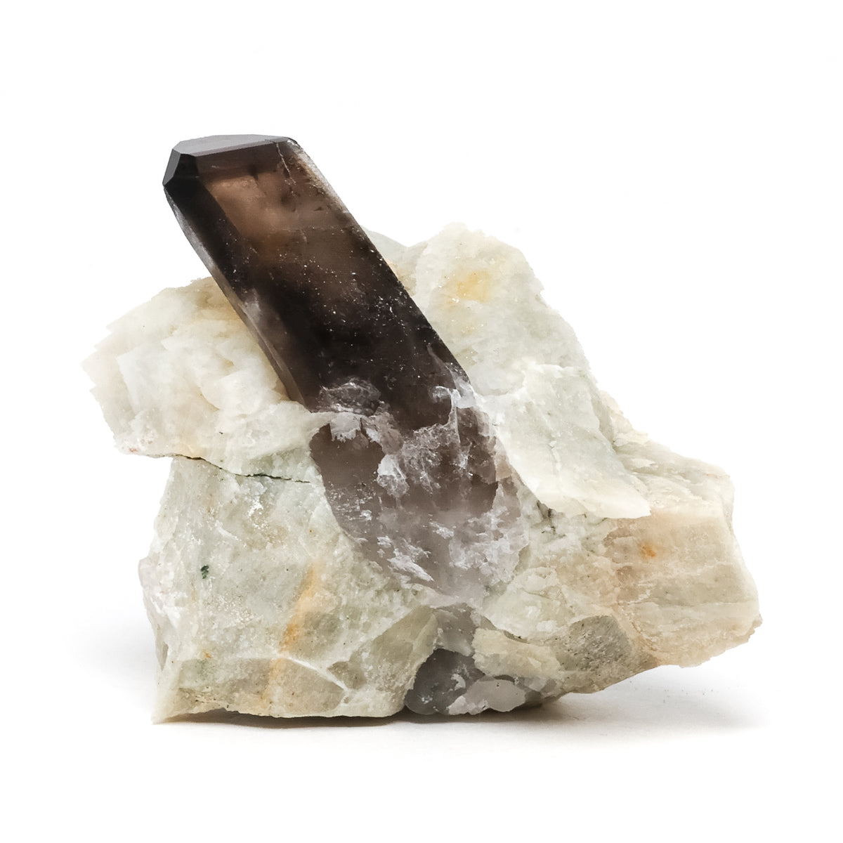 Smoky Quartz & Feldspar Natural Point from Mount Malosa, Zomba District, Malawi | Venusrox
