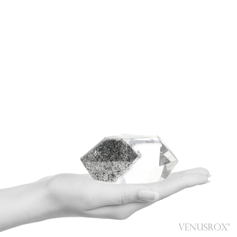 Black Phantom Lemurian Quartz Polished Crystal from Brazil | Venusrox