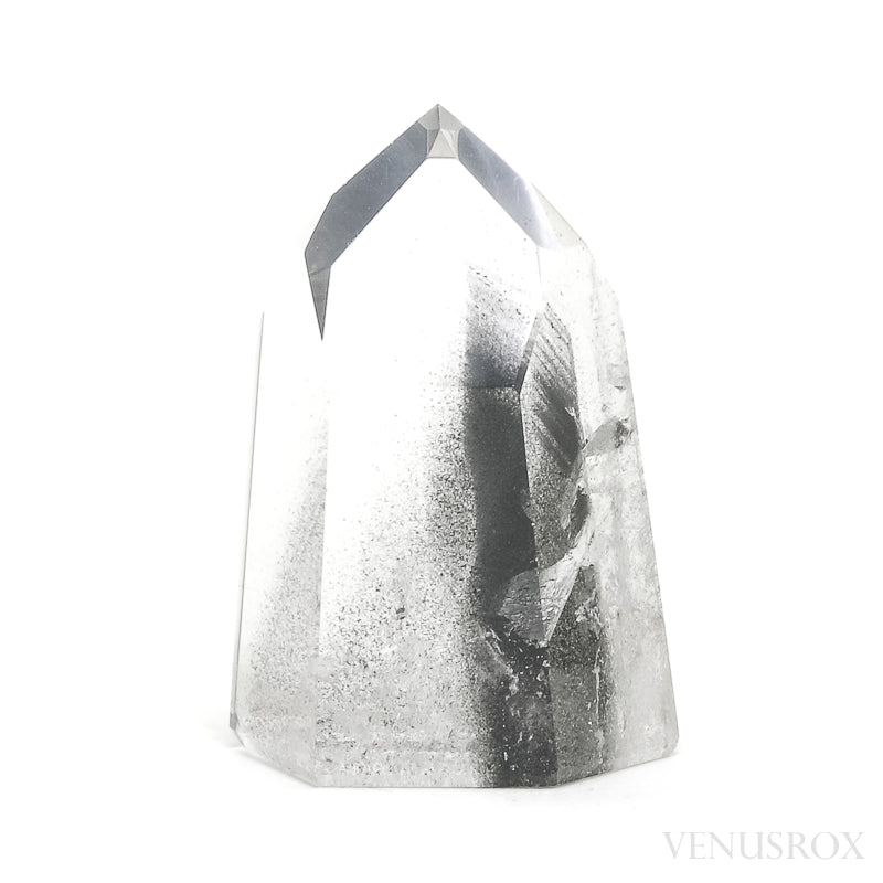 Black Phantom Lemurian Quartz Polished Point from Brazil | Venusrox