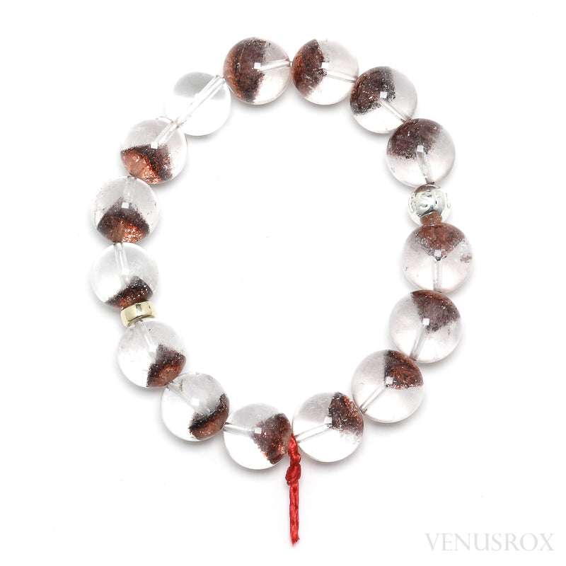 Red Phantom Quartz Bead Bracelet from Brazil | Venusrox