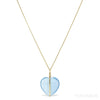 Aquamarine Polished Heart Pendant from Mozambique | Venusrox