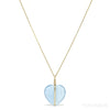 Aquamarine Polished Heart Pendant from Mozambique | Venusrox