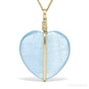 Aquamarine Polished Heart Pendant from Mozambique | Venusrox