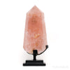 Rose Quartz with Dendrite Inclusions Polished/Natural Point from Brazil mounted on a bespoke stand | Venusrox