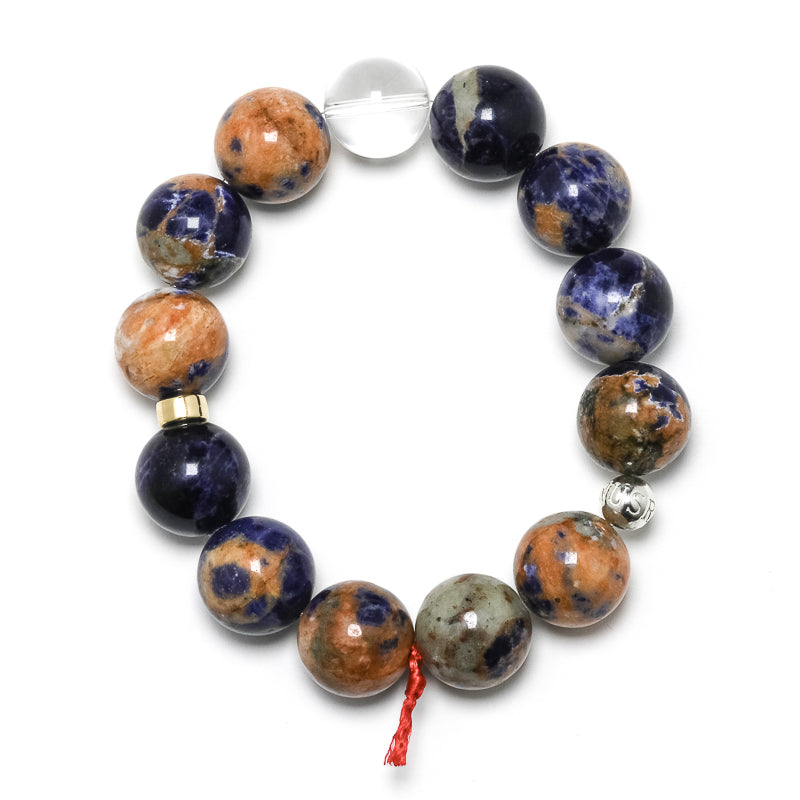 Sodalite with Orange Calcite Bead Bracelet from Brazil | Venusrox