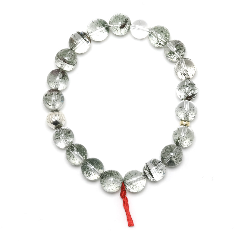Chlorite Phantom Quartz Bead Bracelet from Brazil | Venusrox