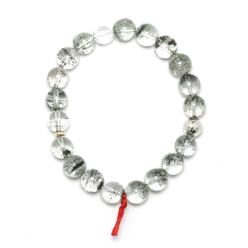Chlorite Phantom Quartz Bead Bracelet from Brazil | Venusrox