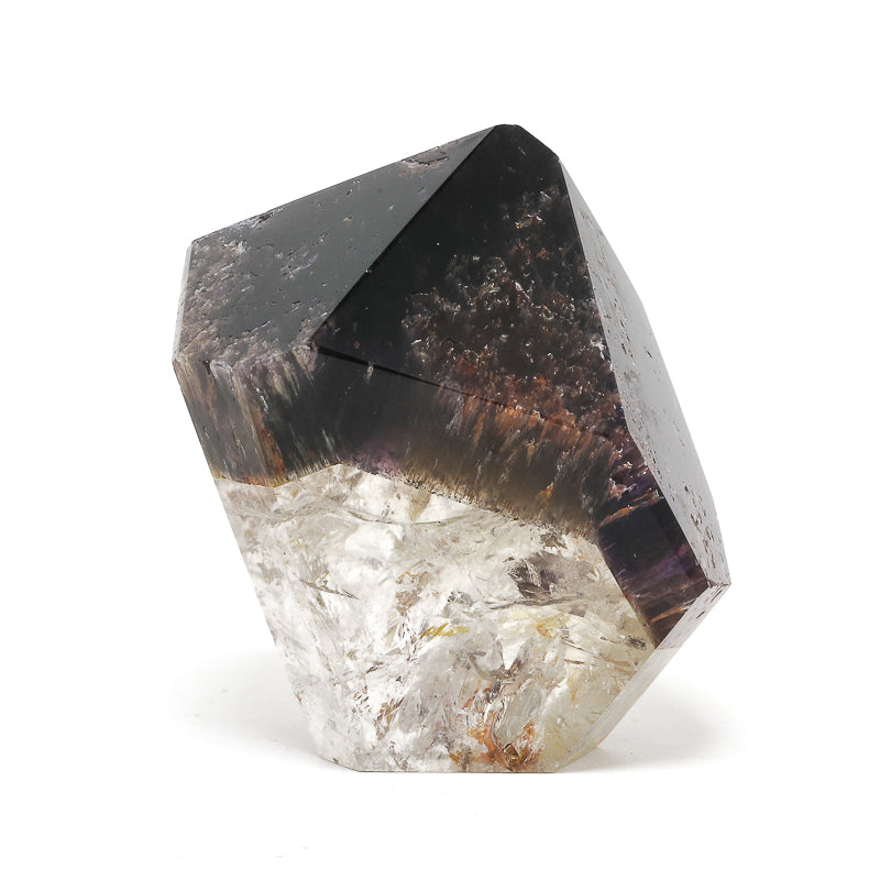 Amethyst with Clear Quartz Polished Point from Cristalina, Goiás, Brazil | Venusrox