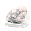 Pink Mangano Calcite with Clear Quartz, Pyrite & Galena Natural Cluster from Bulgaria mounted on a bespoke stand | Venusrox