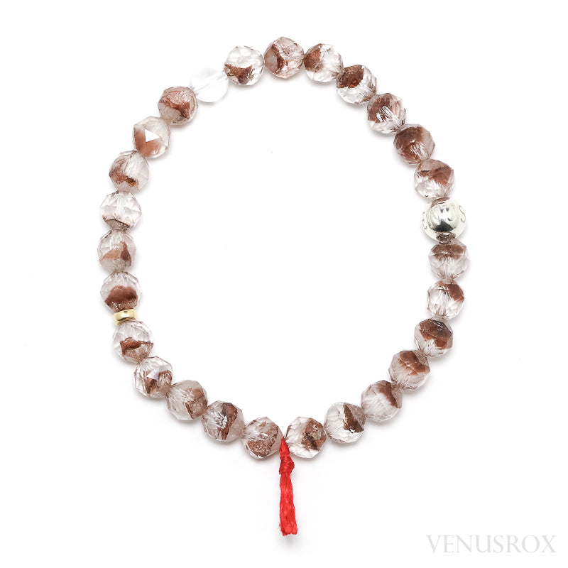 Red Phantom Quartz Bead Bracelet from Brazil | Venusrox