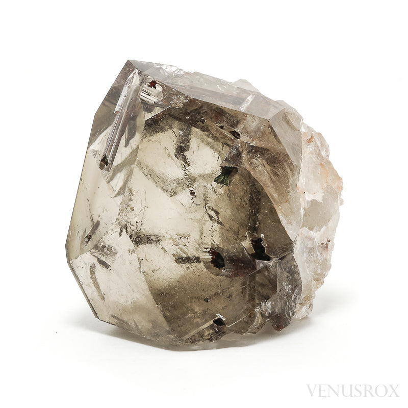 Smoky Quartz with Green & Red Epidote Part Polished/Part Natural Point from Brazil | Venusrox