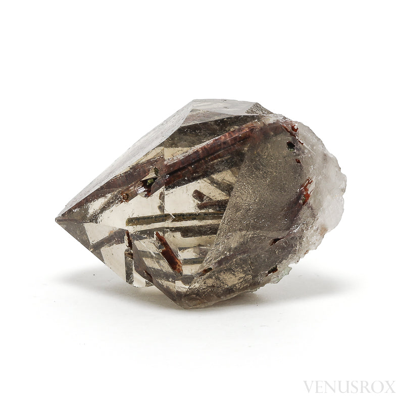 Smoky Quartz with Green & Red Epidote Part Polished/Part Natural Point from Brazil | Venusrox