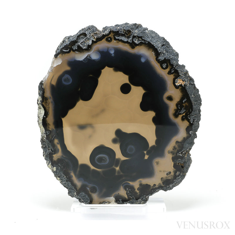 Agate Polished Slice from Brazil, mounted on a bespoke stand | Venusrox