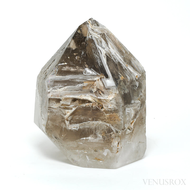 Smoky Phantom Elestial Quartz Part Polished/Part Natural Point from Brazil | Venusrox
