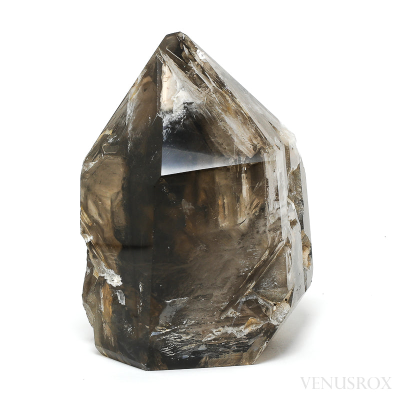 Smoky Phantom Elestial Quartz Part Polished/Part Natural Point from Brazil | Venusrox
