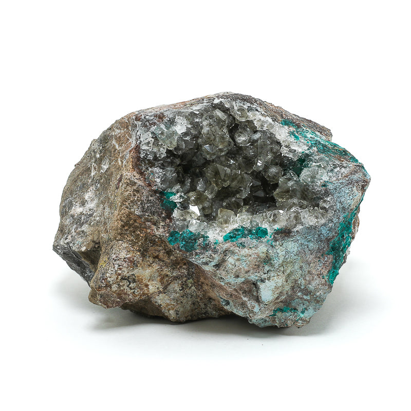 Dioptase with Quartz on Matrix Natural Crystal from the Democratic Republic of Congo |  Venusrox