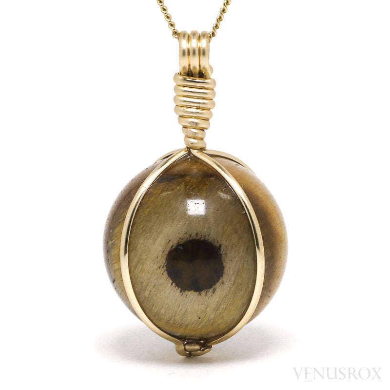 Tigers Eye Polished Sphere Pendant from South Africa | Venusrox