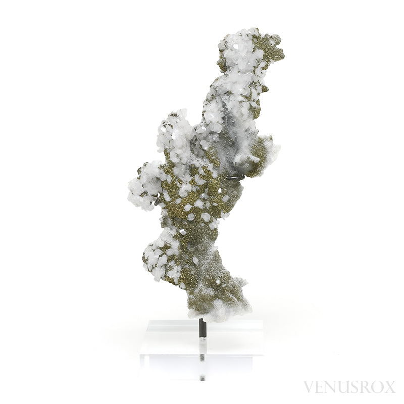 Calcite with Chalcopyrite Natural Cluster from the Trepča Mining Complex, Trepča valley, Mitrovica, Mitrovica District, Kosovo mounted on a bespoke stand | Venusrox