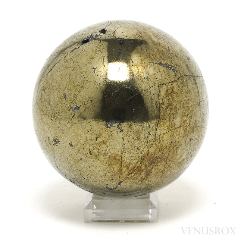 Chalcopyrite with Quartz Polished Sphere from Peru | Venusrox