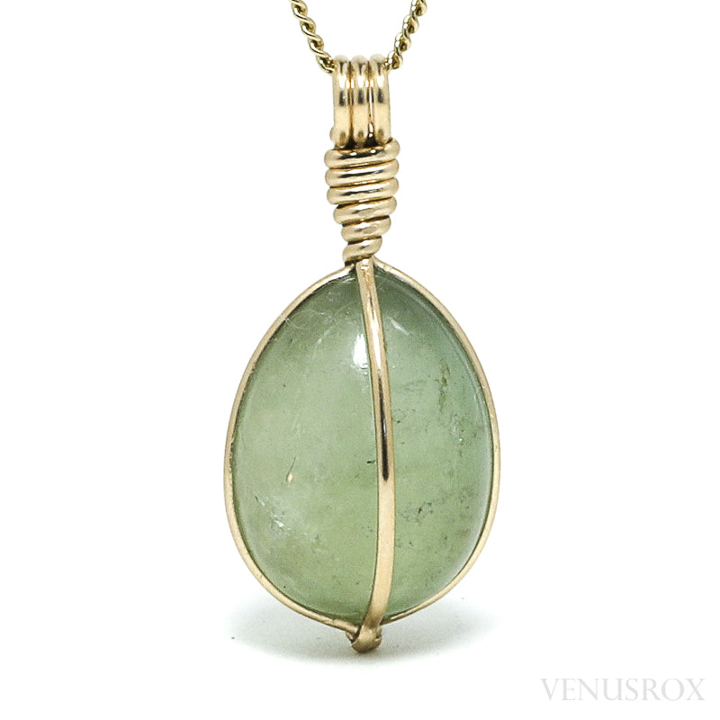 Green Aquamarine Polished Crystal Pendant from Madagascar | Venusrox