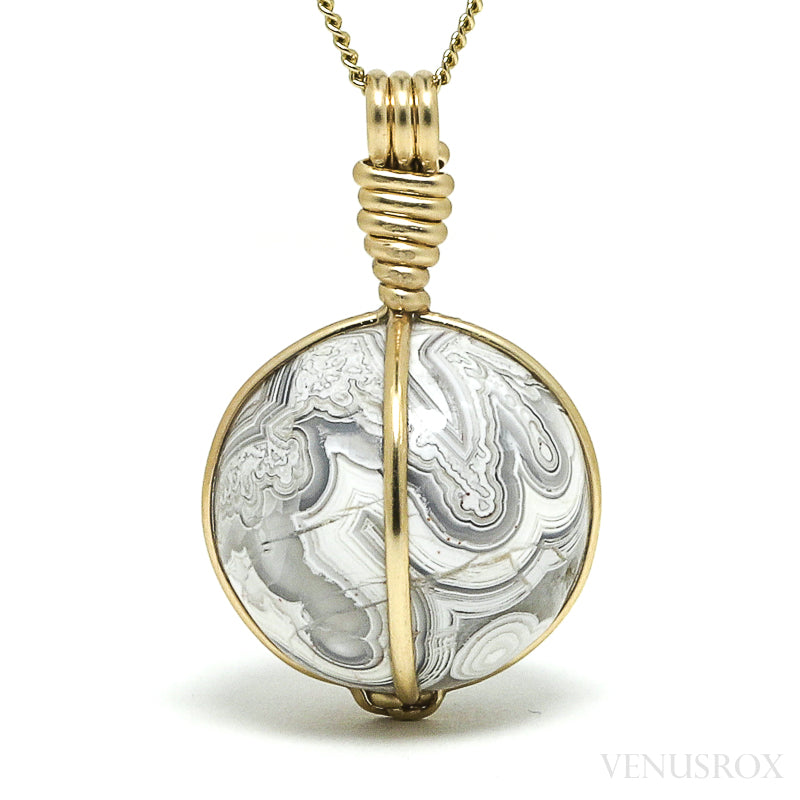 Crazy Lace Agate Polished Sphere Pendant from Mexico | Venusrox
