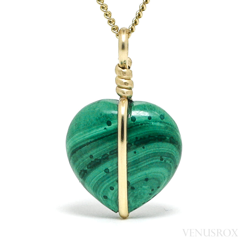 Malachite Polished Heart Pendant from the Democratic Republic of Congo | Venusrox