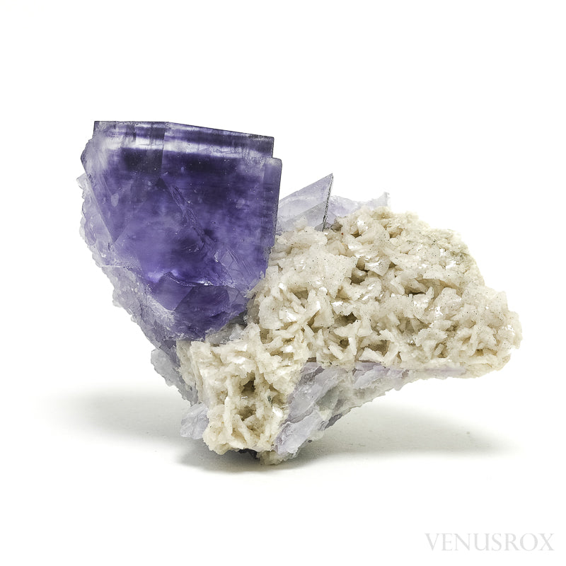 Fluorite with Barite Natural Crystal from Asturias, Spain | Venusrox