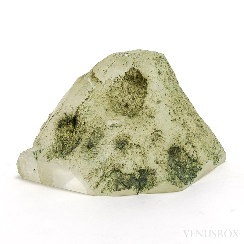 Calcite with Okenite Part Polished/Part Natural Crystal from India | Venusrox