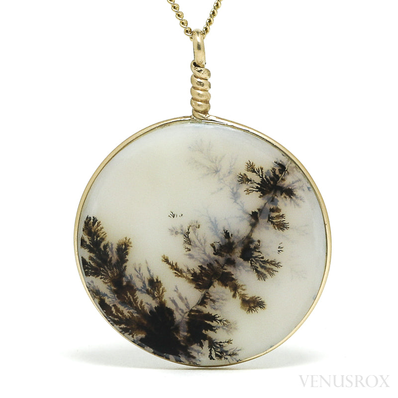 Dendritic Agate Polished Crystal Pendant from Narmada River Tributary, West-Central India | Venusrox