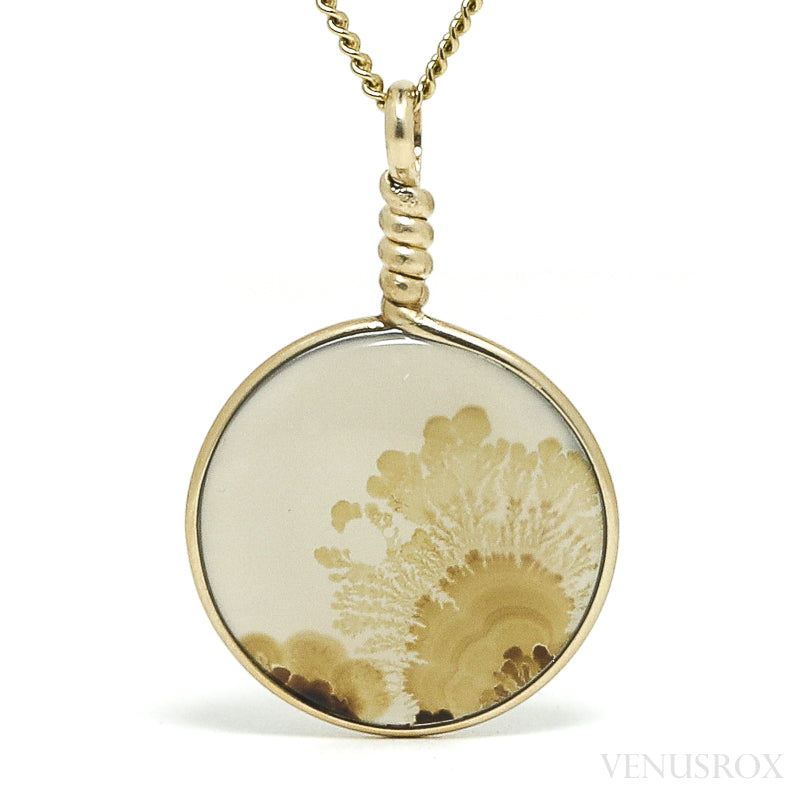 Dendritic Agate Polished Crystal Pendant from Narmada River Tributary, West-Central India | Venusrox