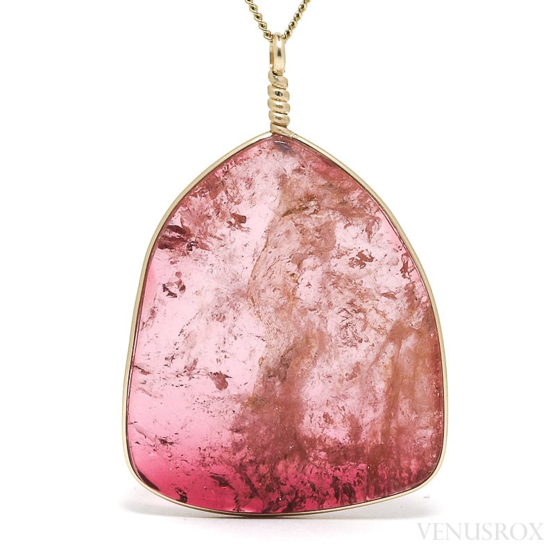 Pink Tourmaline Polished Slice Pendant from Russia | Venusrox