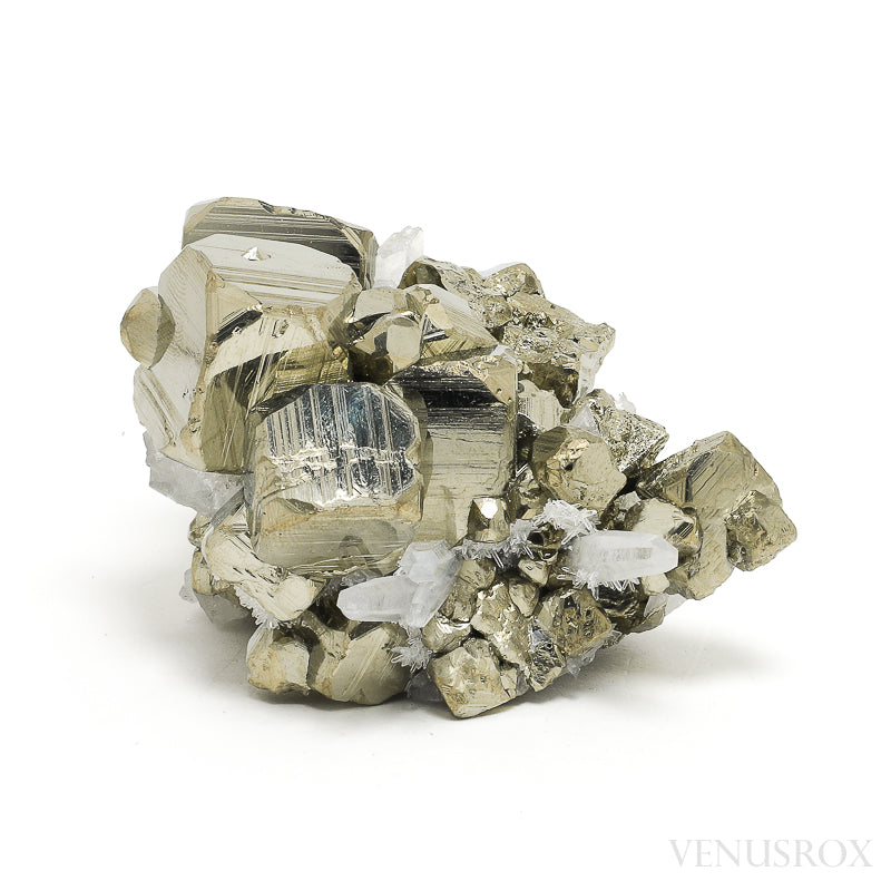 Pyrite with Quartz Natural Cluster from the Huanzala Mine, Huallanca District, Huanuco Department, Peru | Venusrox