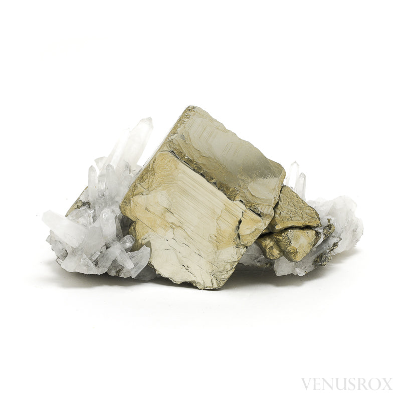 Pyrite with Quartz Natural Cluster from the Huanzala Mine, Huallanca District, Huanuco Department, Peru | Venusrox