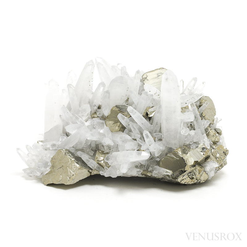 Pyrite with Quartz Natural Cluster from the Huanzala Mine, Huallanca District, Huanuco Department, Peru | Venusrox