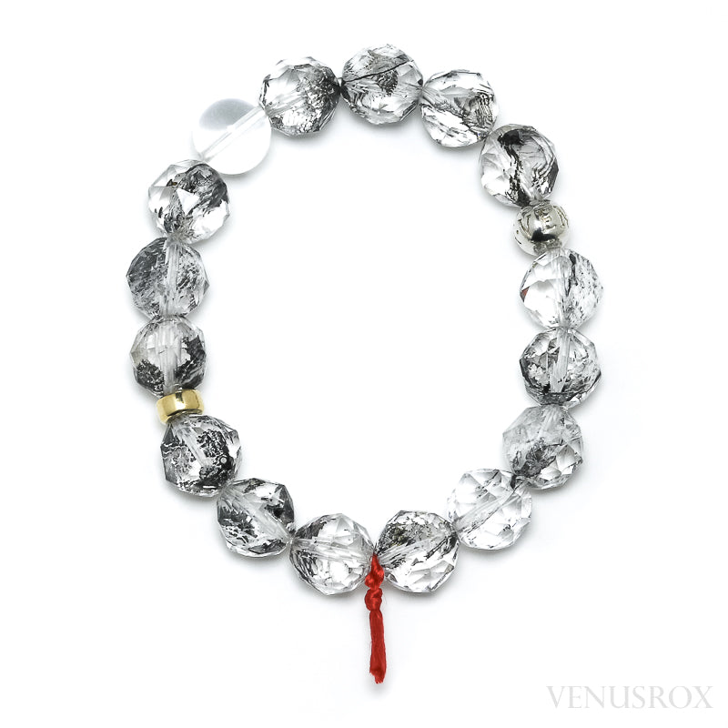 Clear Quartz with Carbon Inclusions Bracelet from Pakistan | Venusrox