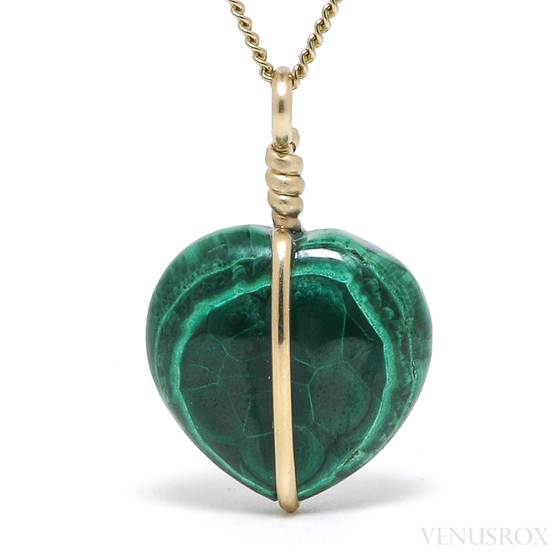 Malachite Polished Heart Pendant from the Democratic Republic of Congo | Venusrox