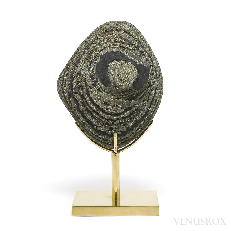 Natural Pyrite Concretion from China Mounted on a bespoke stand | Venusrox