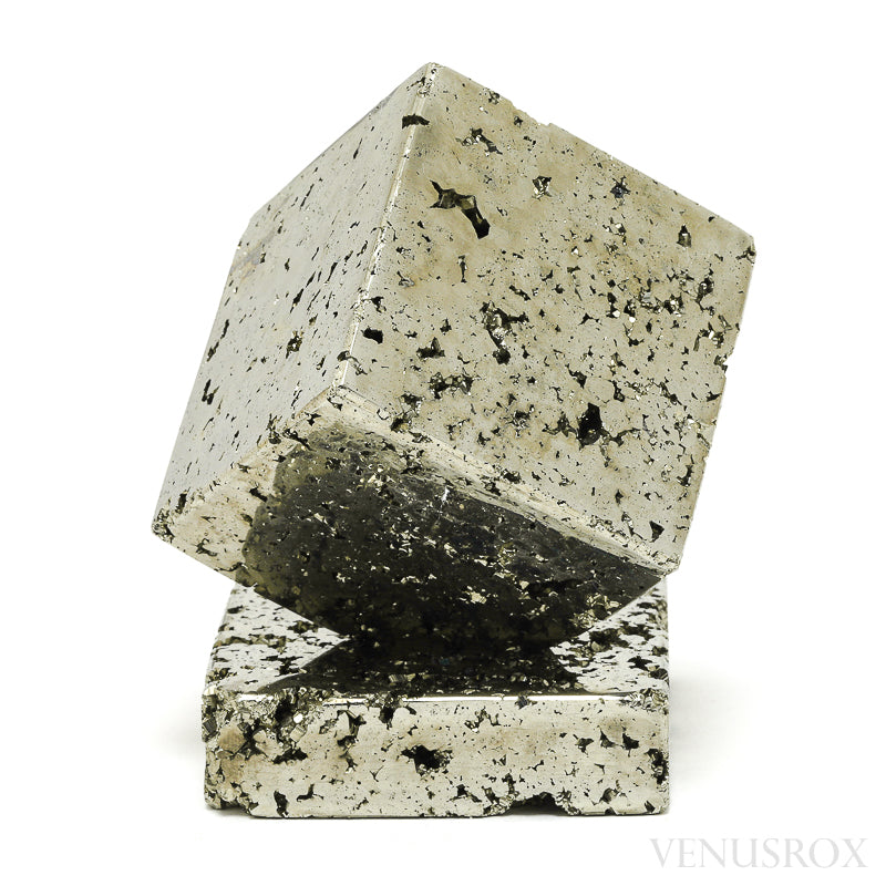 Pyrite Geode Polished Cube with base from Peru | Venusrox
