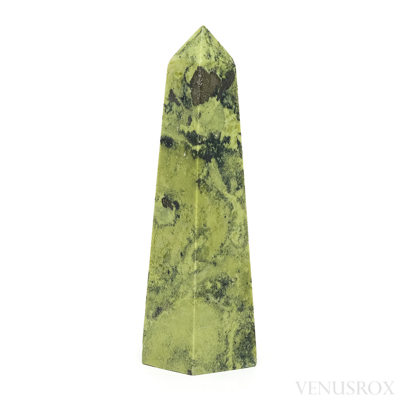 Serpentine with Pyrite Polished Point from Peru | Venusrox