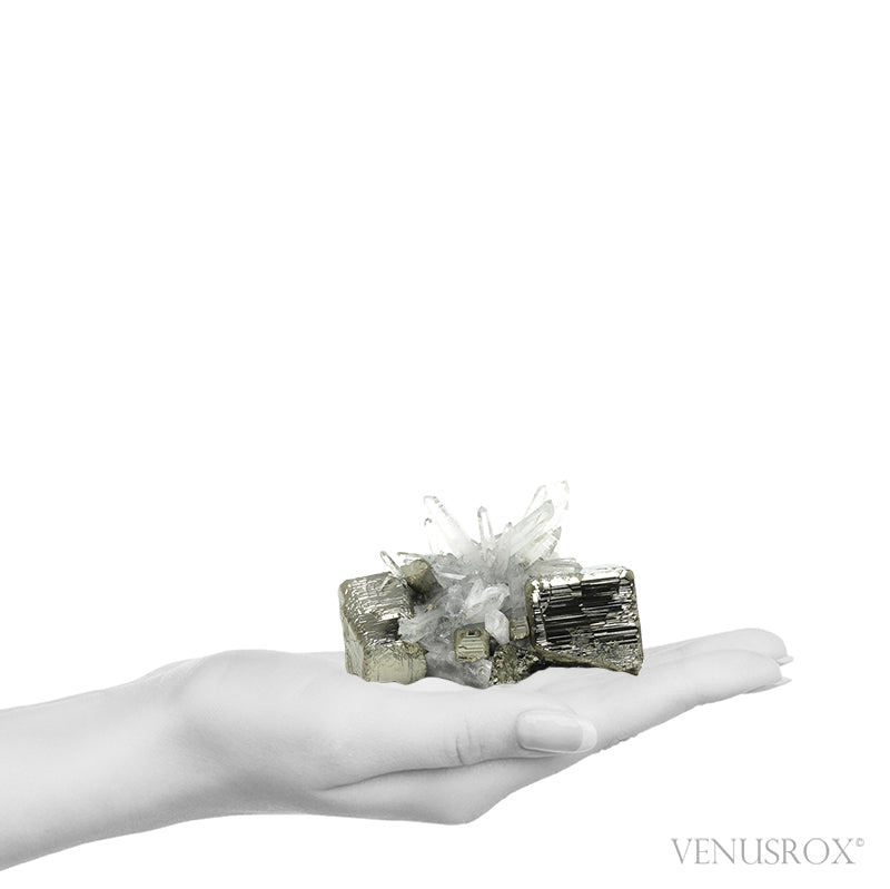 Pyrite with Quartz Natural Cluster from the Huanzala Mine, Huallanca District, Huanuco Department, Peru | Venusrox