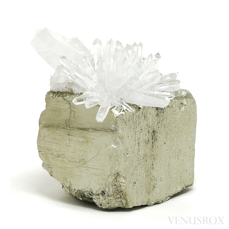 Pyrite with Quartz Natural Cluster from the Huanzala Mine, Huallanca District, Huanuco Department, Peru | Venusrox