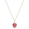 Pink Tourmaline Polished Heart Pendant from Brazil | Venusrox