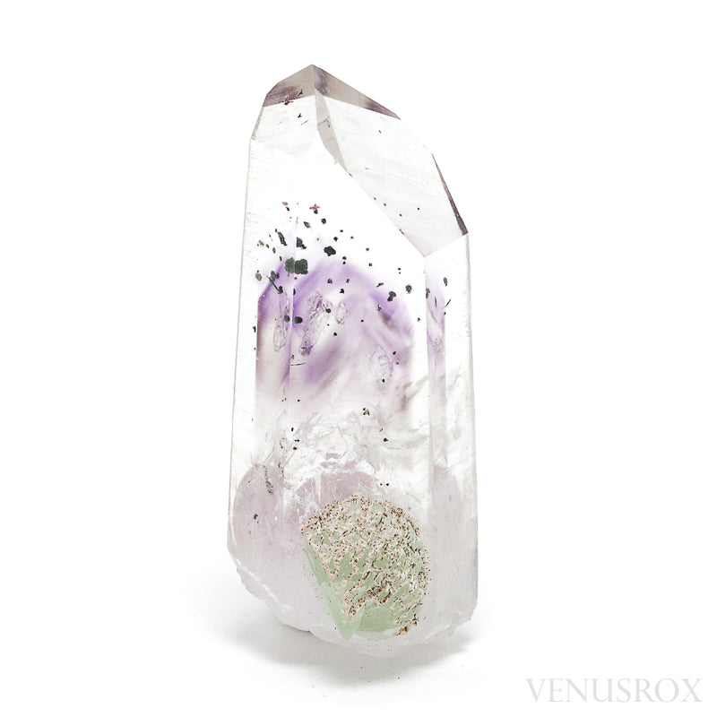 Brandberg Amethyst/Smoky Phantom Quartz with Prehnite Natural Point from the Brandberg Mountains, Namibia | Venusrox