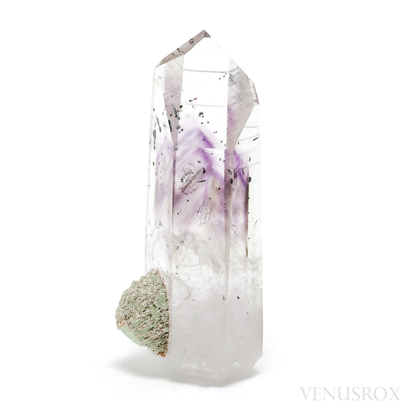 Brandberg Amethyst/Smoky Phantom Quartz with Prehnite Natural Point from the Brandberg Mountains, Namibia | Venusrox